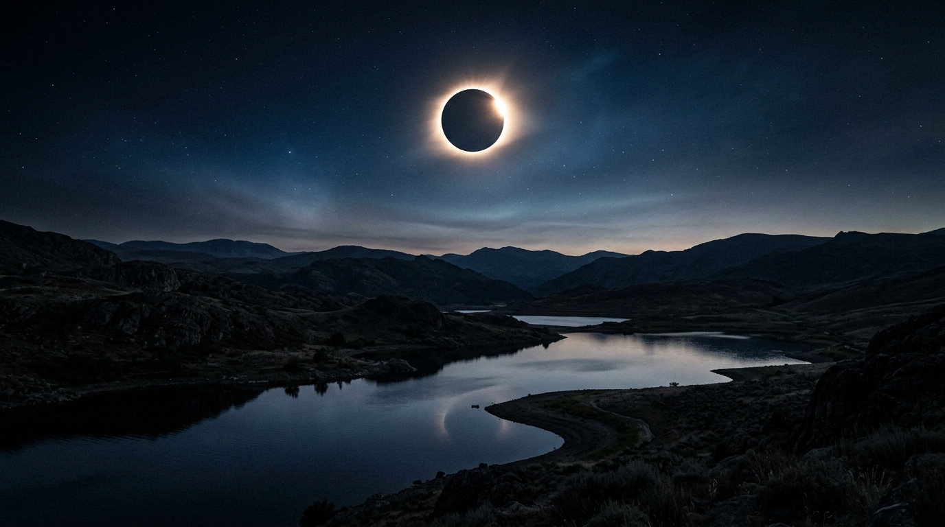 Eclipse en paisaje